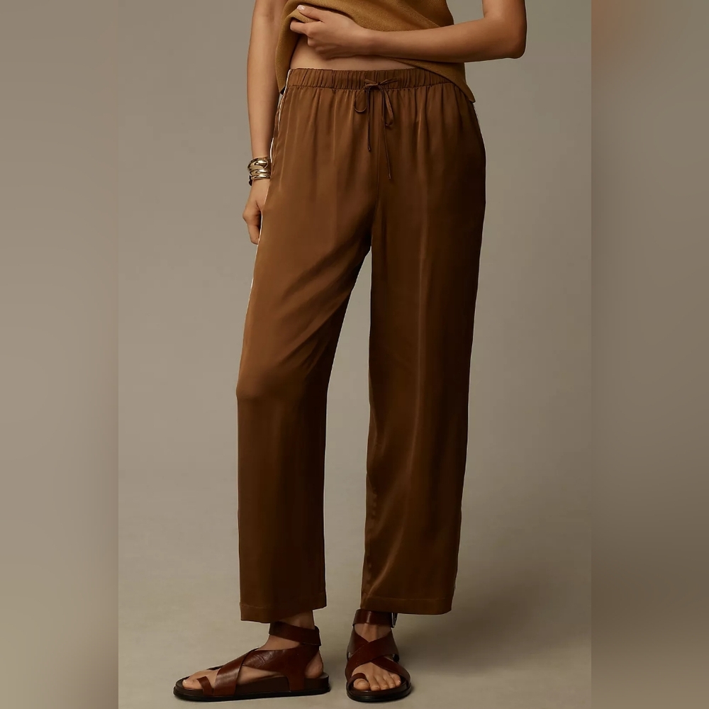 Mare Mare Satin Track Pants ANTHROPOLOGIE - MED- NWT